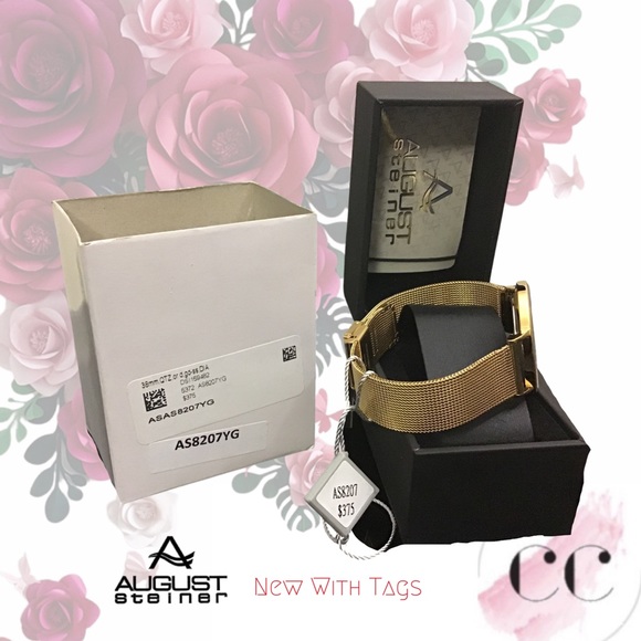 NWT August Steiner Quartz Diamond Orange Dial Ladies Watch - Picture 5 of 10